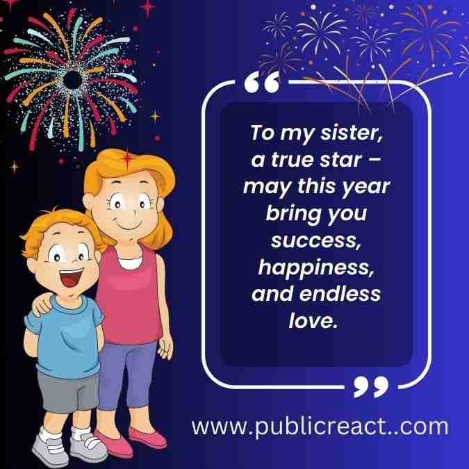 Happy New Year Wishes for Sister